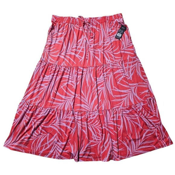 Size 2X Robert Louis Womens Tiered Maxi Summer Skirt Vacation Wear With Pockets - Picture 1 of 3